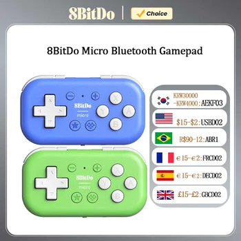 8BitDo Micro Bluetooth Gamepad Mini Game Controller für Switch, Android und Raspberry Pi, unterstützt den