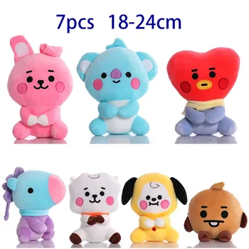 12-24 cm Kawaii süße Plüsch Mini Puppe Bt21 Cartoon Plüsch Schafe Koala Liebe Keks kleiner gelber Hund Plüsch