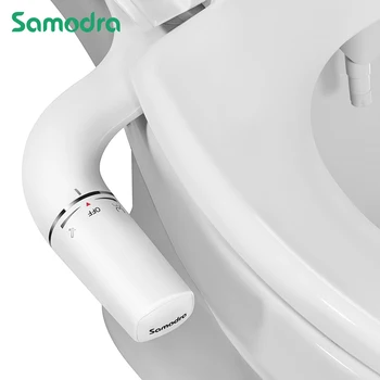 SAMODRA Bidet-Aufsatz, ultraschlanker Toilettensitz-Aufsatz, Doppeldüsen-Bidet, einstellbarer Wasserdruck
