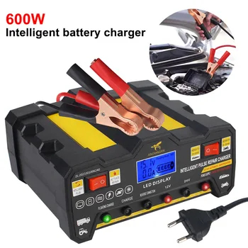 Intelligente Puls Reparatur Batterie Ladegerät EU Stecker 300AH LCD Display Für Nass Trocken Blei Säure