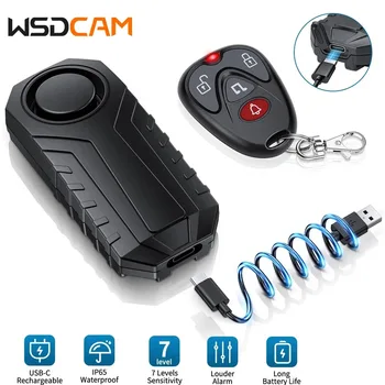 Wsdcam Vibrations-Fahrradalarm Diebstahlschutz Motorrad-Fahrradalarm 113 DB Wasserdichter Alarm