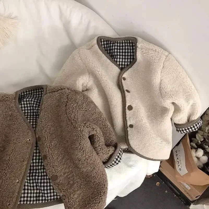 Neue Herbst und Winter Neue Warme Jacke Kinder Zwei Seiten – Bild 2