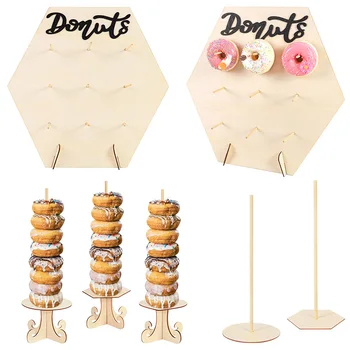Holz Donut Ständer Dessert Donut Wand Display Board Halten Kinder Geburtstag Party Hochzeit Tisch Dekoration