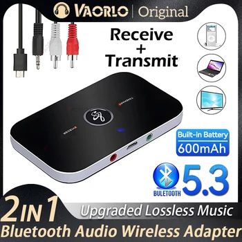 Upgrad Bluetooth 5,3 Audio Sender Empfänger RCA 3,5mm AUX Jack USB Dongle Musik Wireless Adapter Für Auto PC