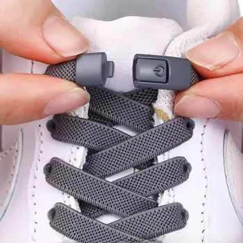 8mm keine Krawatte Schnürsenkel Metall Press Lock Schnürsenkel ohne Krawatten elastische Schnürsenkel Sneaker