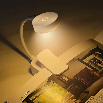 Mini LED Lesebuchlampe Tischleuchte 3 Modi Einstellbar Augenschutz Clip-On Studier- und Leselampe für Reisen