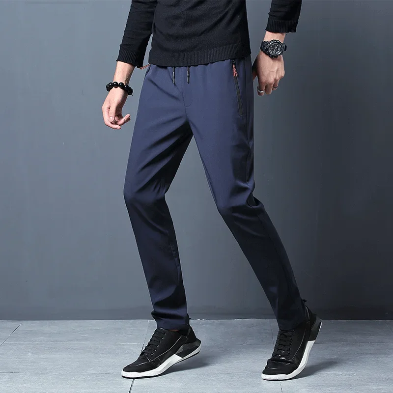 Männer Casual Hosen Stretch Slim Fit Elastische Taille Jogger – Bild 2