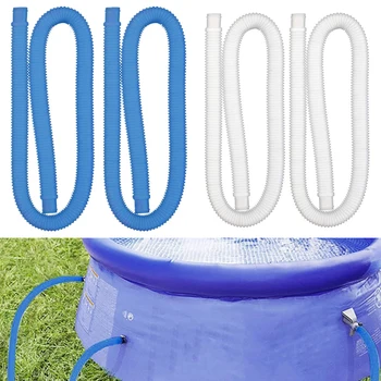 1 m für Intex 1-1/4 Zoll Zubehörschlauch oberirdische Pool-Schwimmbadpumpe blau-weißer (2 Stück)