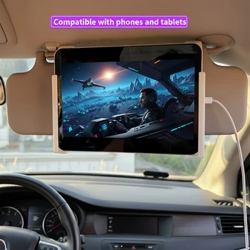 Universelle Sonnenblenden-Tablet-Halterung, Auto-Handyhalter, Kunststoff-Clip-Ständer für faltbare