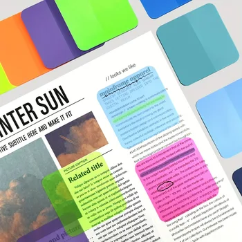 8 Farben, 160 Blatt, transparent, Haftnotizen, Notizblock, Kratzaufkleber, wasserfest, transparent