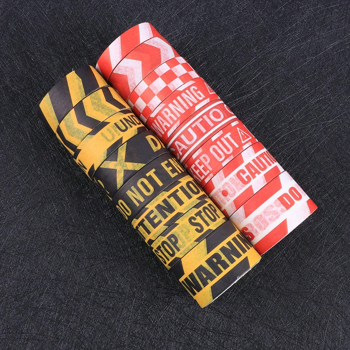 16 Rollen Vorsicht-Warn-Washi-Tape mit Sicherheitsmuster – Bild 5