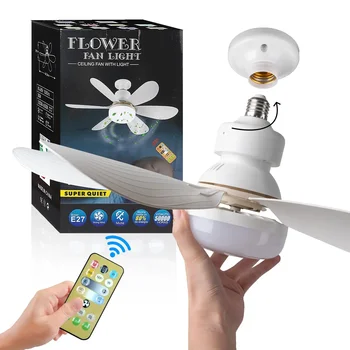 LED 40W Deckenventilatorleuchte E27 mit Fernbedienung zum Dimmen, geeignet für Wohnzimmer, Arbeitszimmer