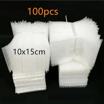 10x15 cm Kunststoff Wrap Umschlag Weiß Blase Mailer Verpackung Taschen Klar Stoßfest Versand (100 Stück)