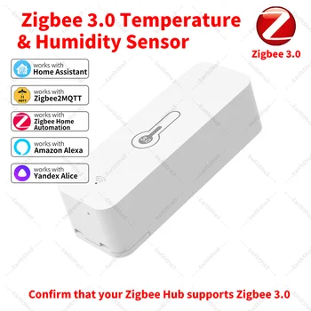 Zigbee 3.0 Temperatur- und Feuchtigkeitssensor Zigbee Hub Erforderlich funktioniert mit Home Assistant Yandex