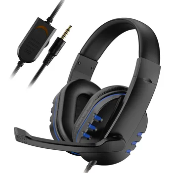 Kopfhörer 3,5mm Kabelgebundenes Gaming-Headset Ohrhörer Musik für PS4 PlayStation 4 Spiel PC Chat Computer