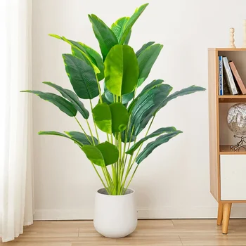 Künstliche Pflanzen Große Tropische Palme Künstliche Bananenpflanzen Blätter Echt Aussehende Plastik-Monstera