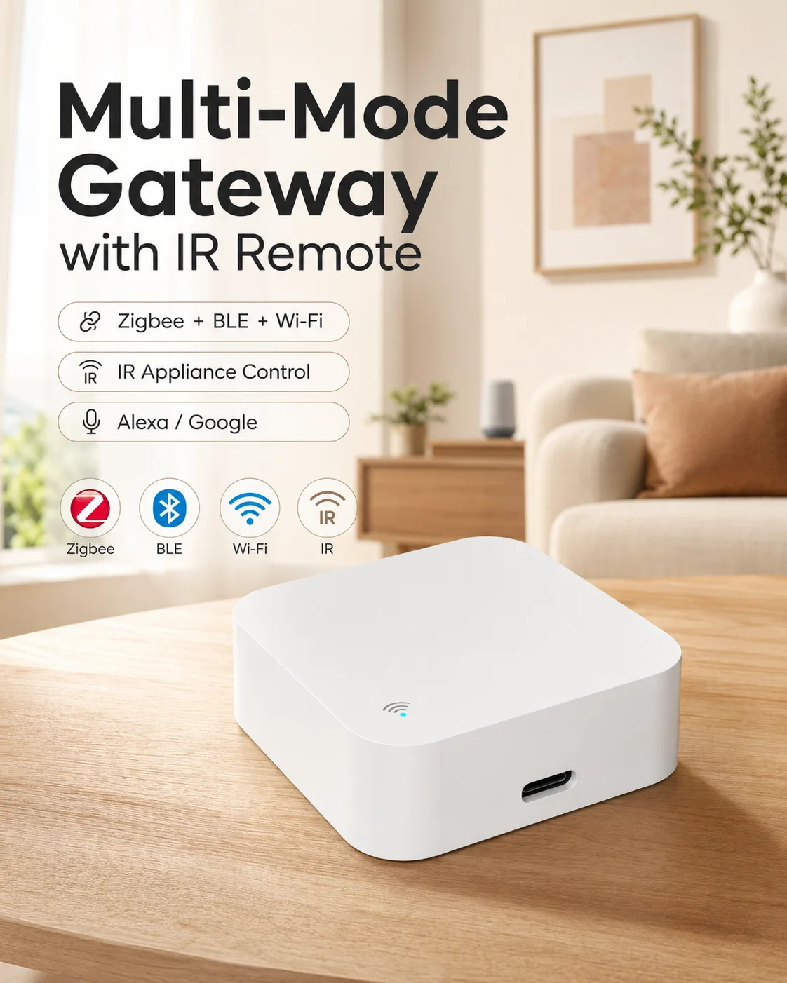 Smart Home Hub Gateway mit IR-Fernbedienung, Zigbee Wi-Fi BLE – Bild 5