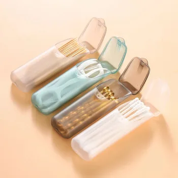 Mini-Zahnstocher-Aufbewahrungsbox mit Deckel, Zahnstocher-Box, tragbarer Reise-Organizer