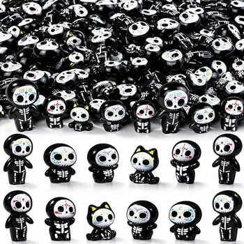 Halloween Mini-Figuren, Miniatur-Geister-Spielzeug aus Harz, Winzige Totenfiguren (24 Stück)