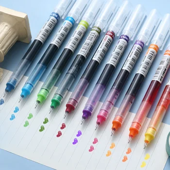 Farbige Gelstifte. Schnell trocknend, großes Fassungsvermögen, 0,5 mm, geeignet für Studenten (10 Stück)