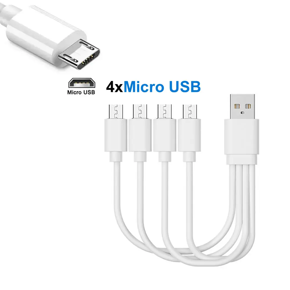 20 cm kurzes USB-Multi-Ladekabel, 4-in-1, mehrere Typ – Bild 2