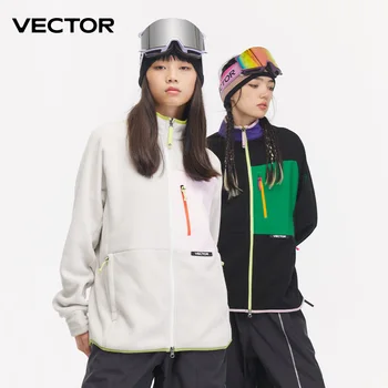 VECTOR Fleecejacke Frau Herbst Winter Warme Mäntel Männer Kleidung 2023 Kontrast Ärmel Sweatshirt Mäntel Farbe