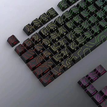 Topografische Tastenkappen 4.0-Version Shine Through 98-Tasten PBT Cherry Profile Side Print