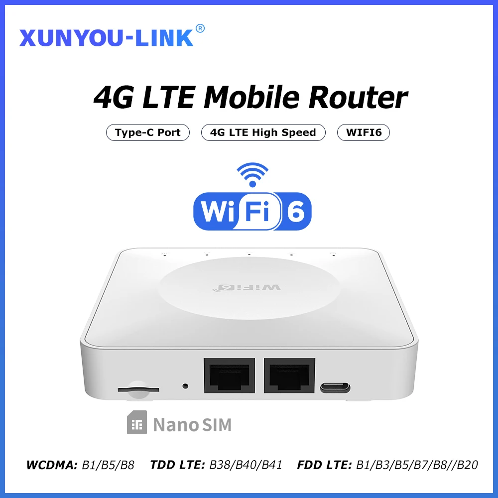 4G LTE Router WiFi 6 SIM-Karten-Modem, unterstützt 32