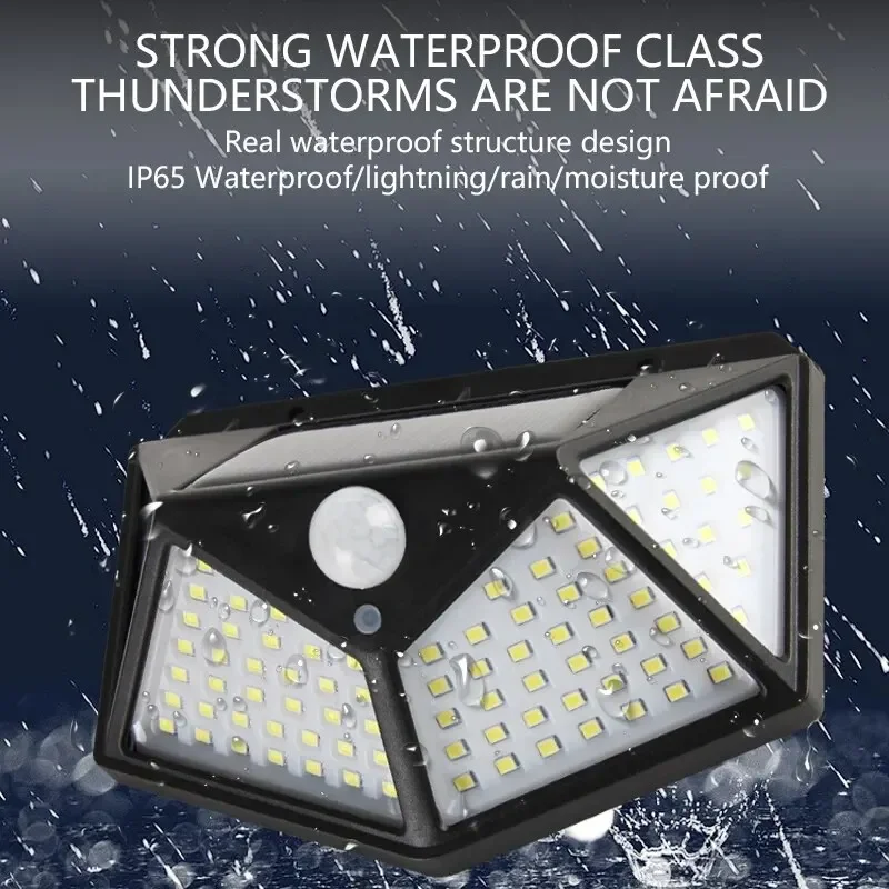 100led Solar Wand leuchte Außen lampe wasserdichter Bewegungs – Bild 6