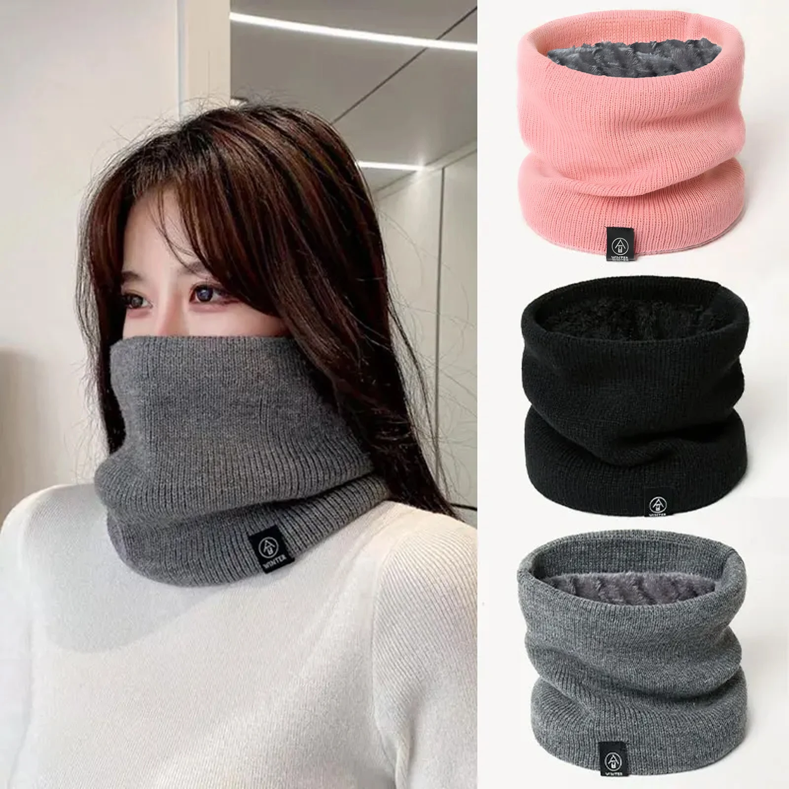 Mode Frauen gestrickte Schal solide Cashmer wie Winter Snood
