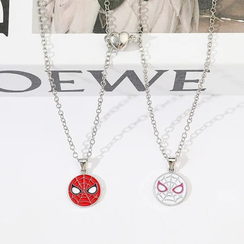 Superhelden-Spiderman-Halskette Modischer Charm Avengers-Anhänger Geschenk für Paare (2 Stück)