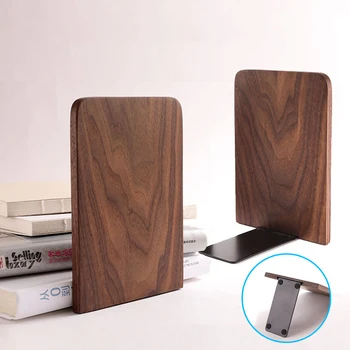 Natur Holz Buchstützen Desktop Bücherregal Schreibtisch Organizer Büro Home Buch Zubehör Lagerung Buch Halter