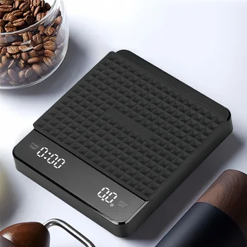 Hochpräzise Elektronische Kaffeewaage mit Wasserdichtem Pad LED-Anzeige USB-Timing Professionelles