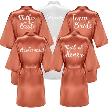 Bademantel Braut Satin-Seide Robe Frauen Braut Party Schwester Team Mutter Dusche Geschenk Brautjungfer
