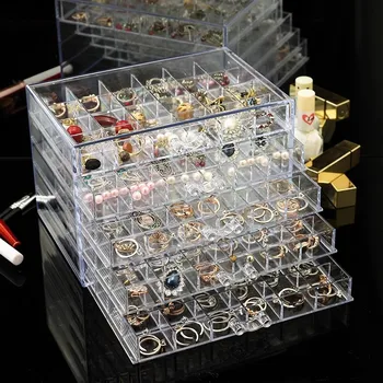 Ohrring Aufbewahrung sbox, Schmuck Aufbewahrung sbox, 5 Schubladen transparente Schmuck Display Rack, mit 120