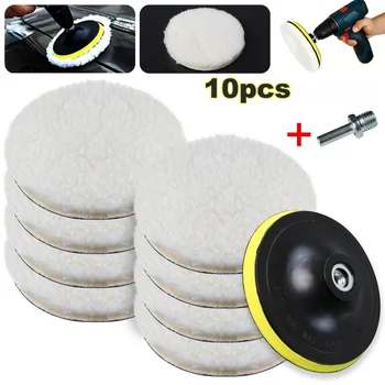 Set (8 Pads+1 Saugnapf+1 Schraube) Auto-Polier- und Wachs-Polierscheiben-Set (10 Stück)