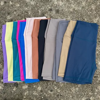 Einfarbig Radfahren Damen Sport Yoga Kurze Leggings Kompressionsunterstützung Schweiß-Weiden Umfassendes