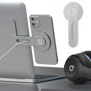 2025 Magnetischer Laptop-Handyhalter, Computer-Monitor, seitliches Handy, schlank und faltbar, für iPhone 14