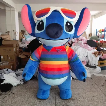 Riesiges Blaues Lilo & Stitch Aufblasbares Maskottchen-Kostüm Cartoon Cosplay Erwachsenen-Anzug