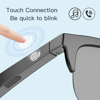 Smart Bluetooth V5.3 Sonnenbrille Brille Anruf Outdoor Sport Kopfhörer HIFI Schwarz Technologie Anti-touch UV