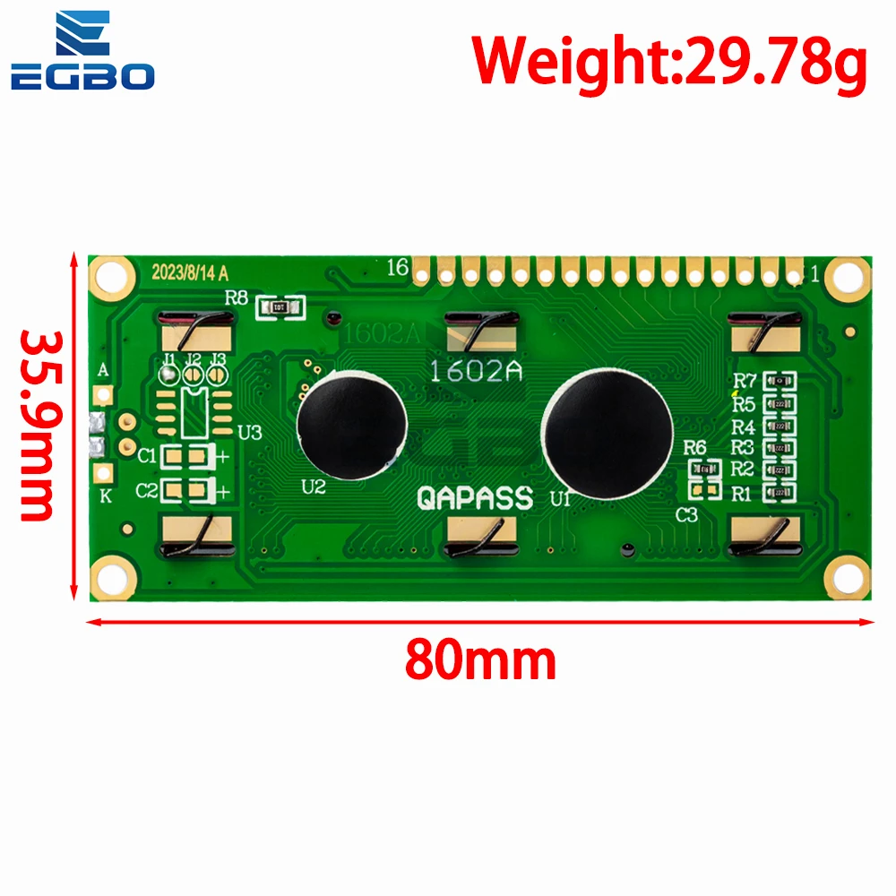 EGBO LCD1602+I2C LCD 1602 Modul Blauer/Grüner Bildschirm – Bild 6