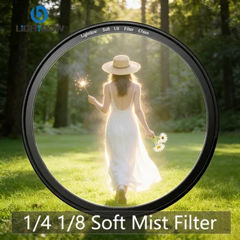 Lightdow Weißer Soft-Linsenfilter 1/4 1/8 Passend für 52 55 58 62 67 72 77 82mm Softfilter Weißer Nebel