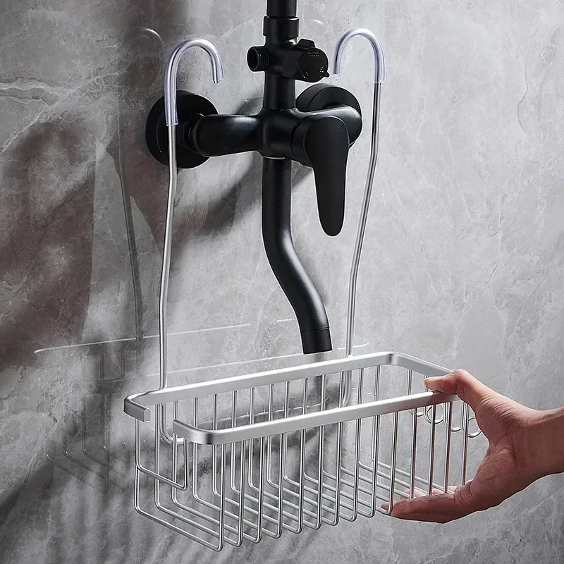 Badezimmerregal aus Aluminium ohne Bohren, Duschregal – Bild 3