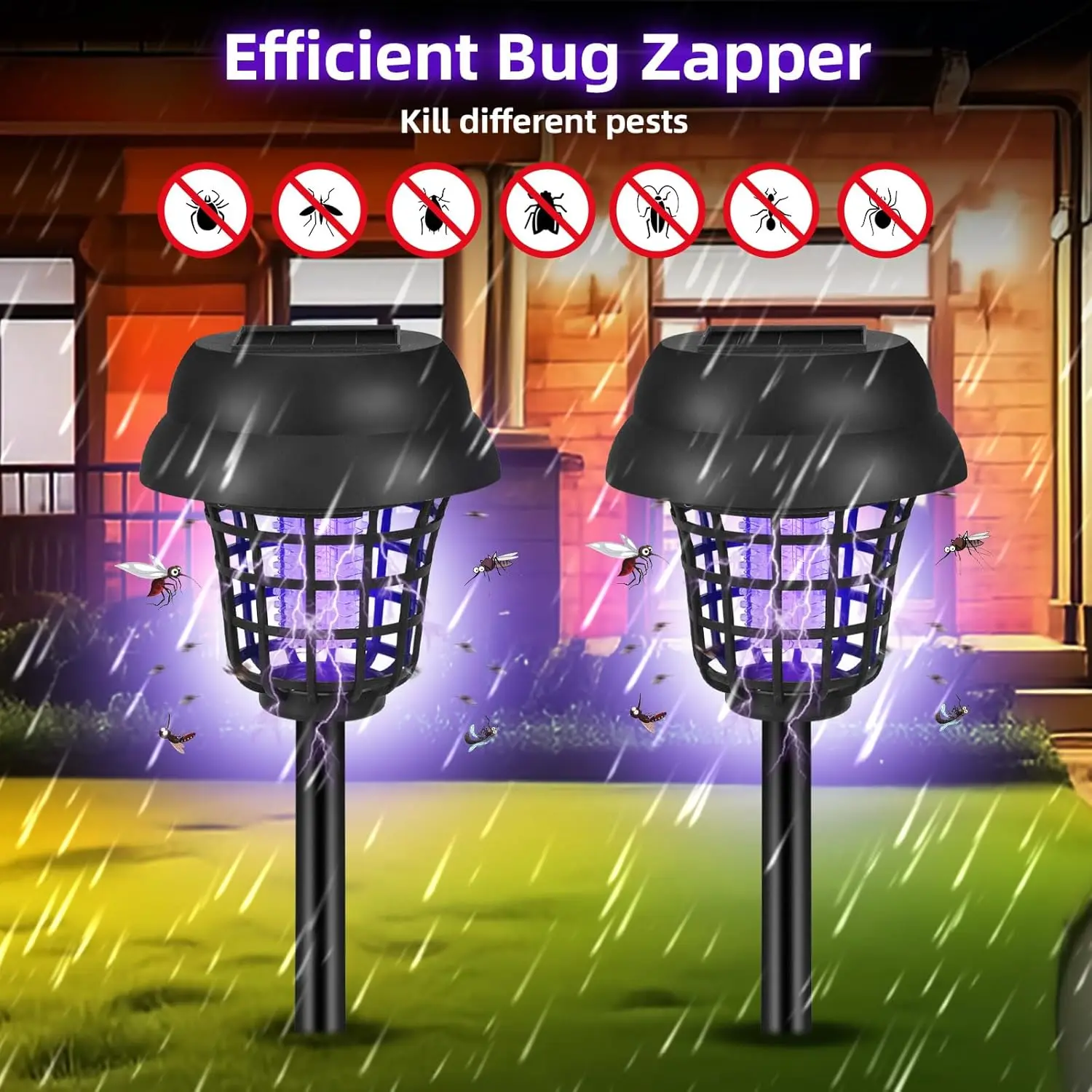 4 stücke Solar Moskito Mörder Lampen 2 in 1 Bug Zapper Hause