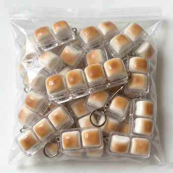 Lustiger Brot-Schlüsselanhänger: Stressabbau-Clicker, Mini-Mechanischer Tastaturknopf-Anhänger
