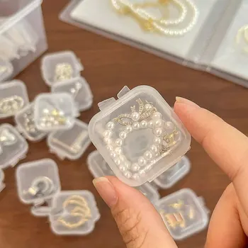 Mini Kunststoff Schmuck Lagerung Box Platz Transparent Flip Tragbare Pille Container Schmuck Halter Verpackung