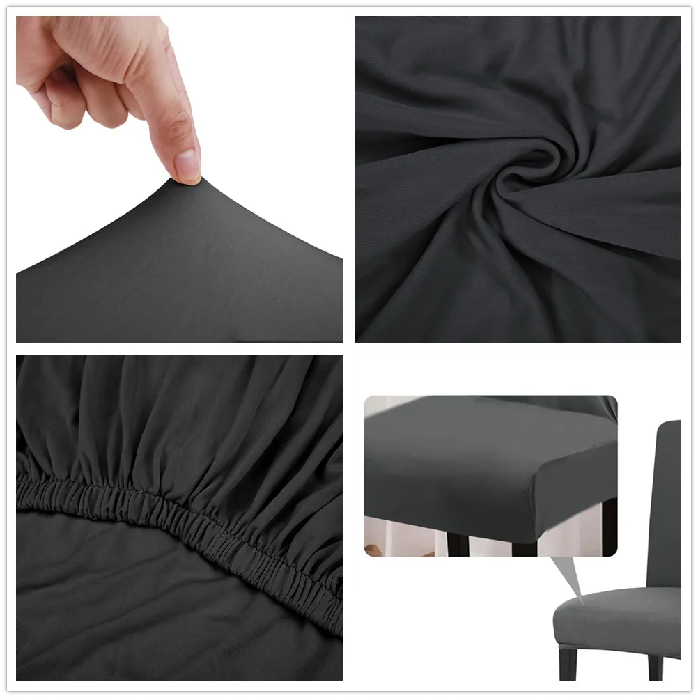 4-teiliges Set mit hohem Stretch-Esszimmerstuhlbezug – Bild 2