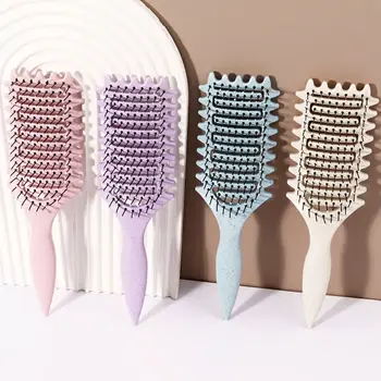 Locken-Styling-Bürste - hohler Massagekamm, Nylonmähne, ABS-Kunststoffgriff, bequemer Griff, speziell