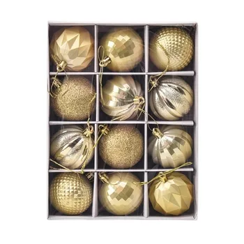 Set Langlebige 6CM Weihnachtskugeln Glänzende Kreative Weihnachtsdekorationen Weihnachtsbaumkugeln (12 Stück)