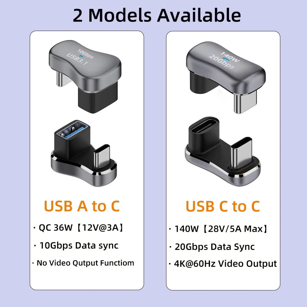 180-Grad-Winkel-USB-C-Adapter Typ C Stecker auf Buchse 20 – Bild 2